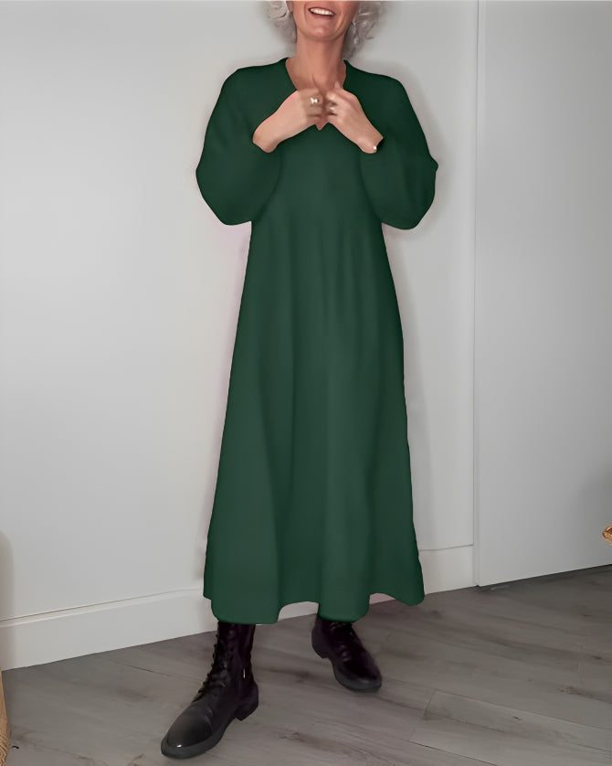 Amanda™ - La robe longue amincissante avec décolleté en V