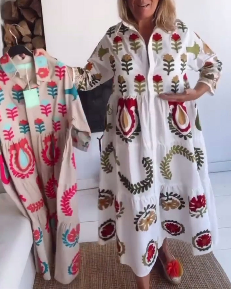 Gracina™ - Robe Imprimé Floral Graphique