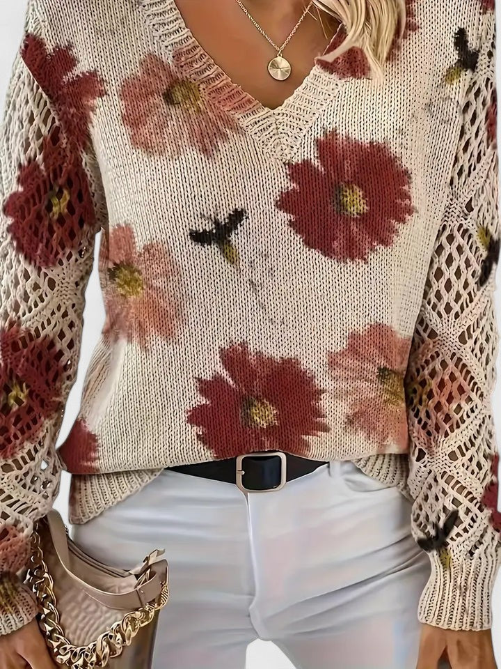 Marisavina - Pull Floral Vintage Élégant