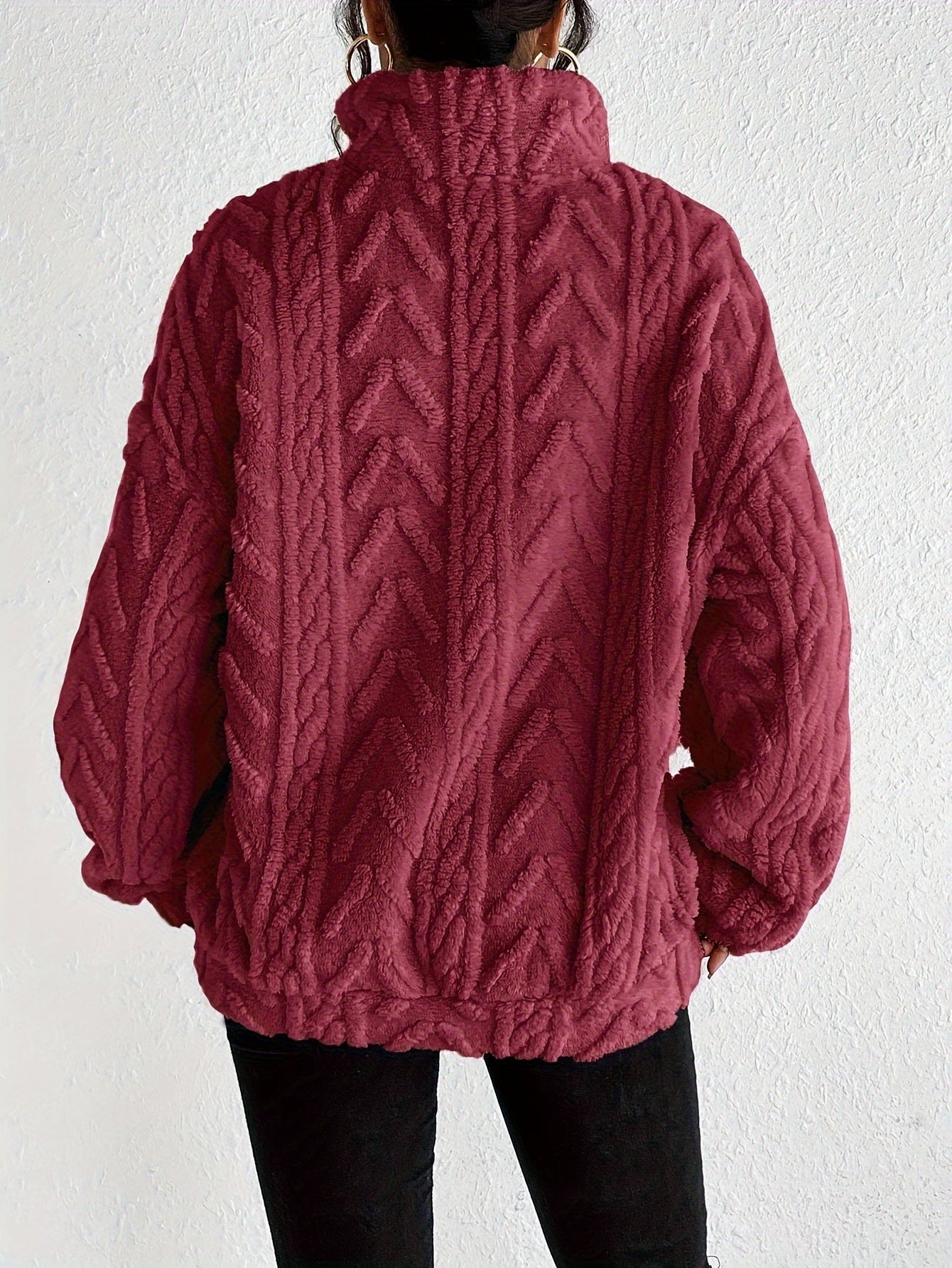 Claudette™ - Sweatshirt Luxe en Fleece à Tricot Cable