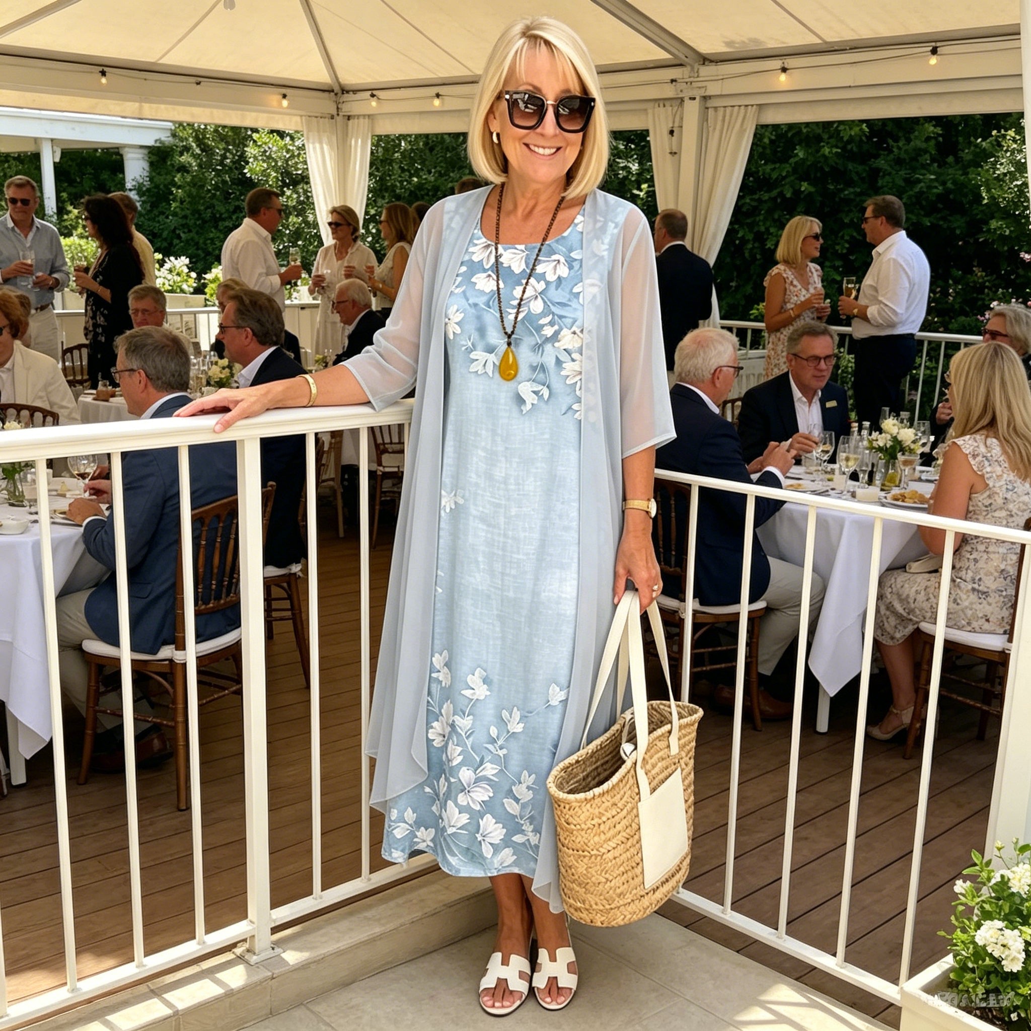 Nesoria™ - Ensemble robe femme deux pièces à imprimé floral style élégant