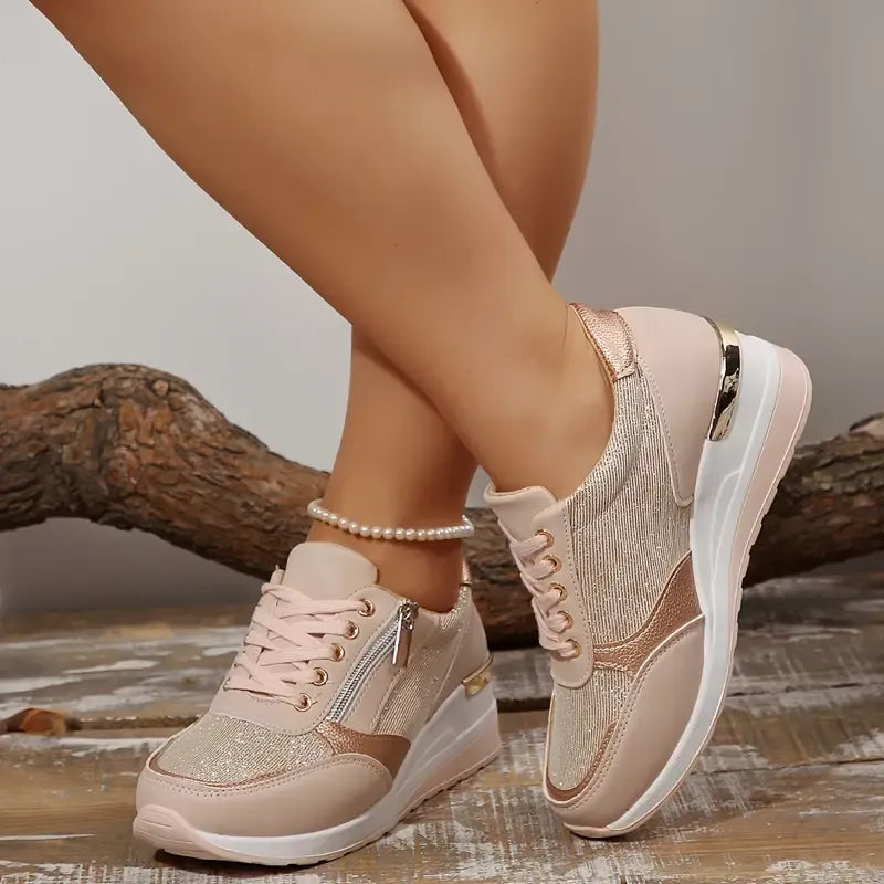 Pavrixa™ - Baskets Femme Confort Renforcé Zip Latéral Style Moderne