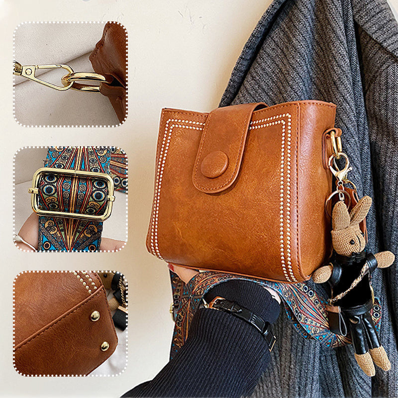 Marguerite™ - Sac Carré Rétro en PU Souple pour Femmes