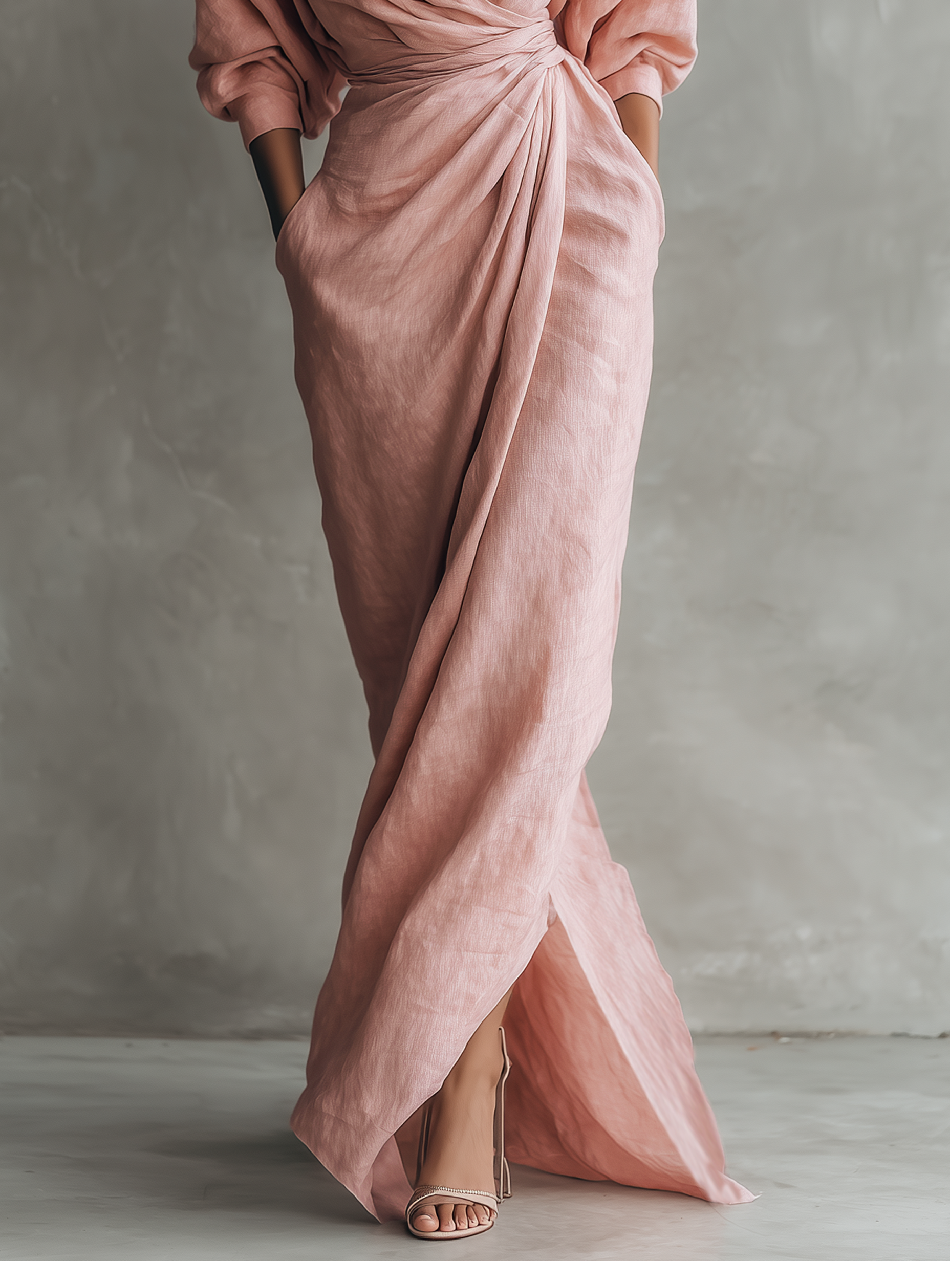 Talyvora™ - Robe maxi femme élégante en lin avec décolleté en V