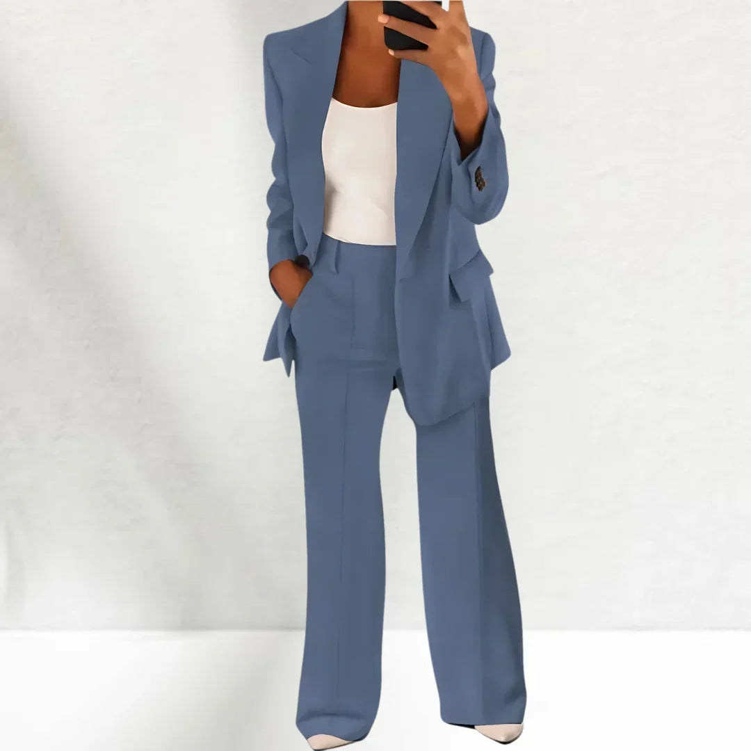 Marlou - Ensemble femme tailleur avec blazer et pantalon large