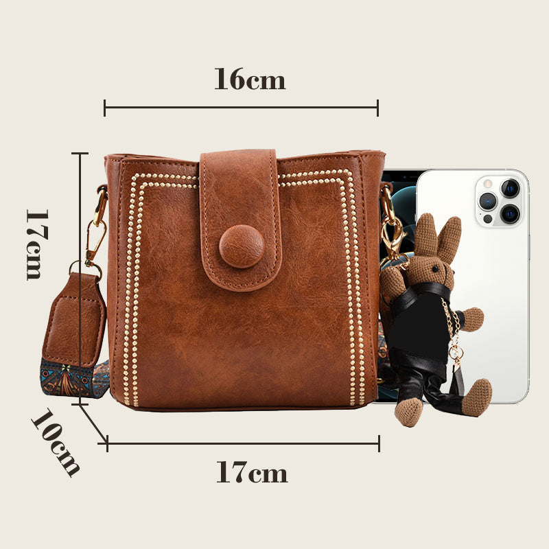 Marguerite™ - Sac Carré Rétro en PU Souple pour Femmes
