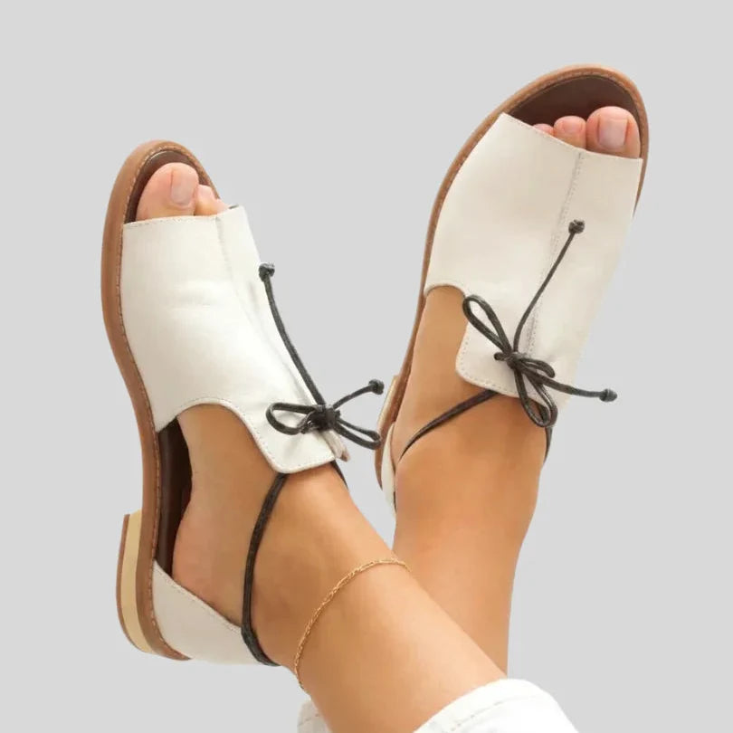 Isleen - Sandales femme métalliques à lacets ajustables