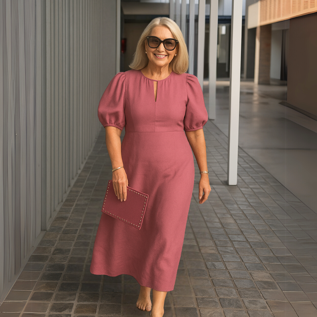 Catalina™ - Robe unie élégante avec décolleté en V