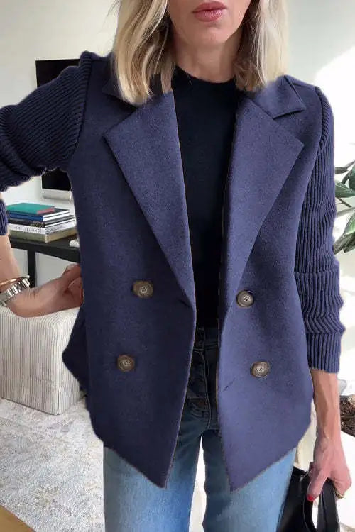 Augustine™ - Manteau Décontracté à Col avec Manches Patchwork
