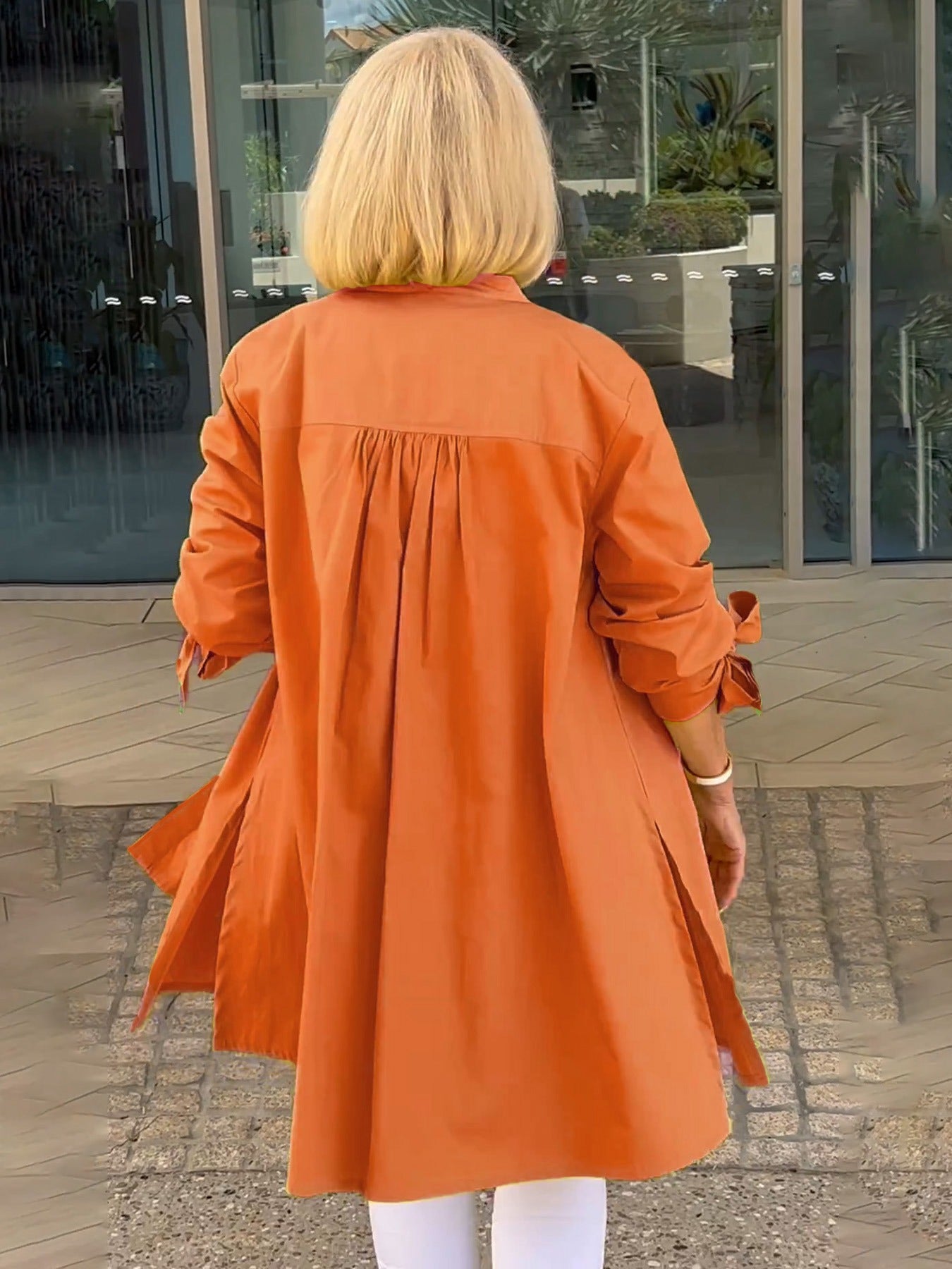 Liora™ - Veste Chemise Longue Boutonnée en Coton (Aujourd'hui seulement : 1 acheté = 1 offert !)