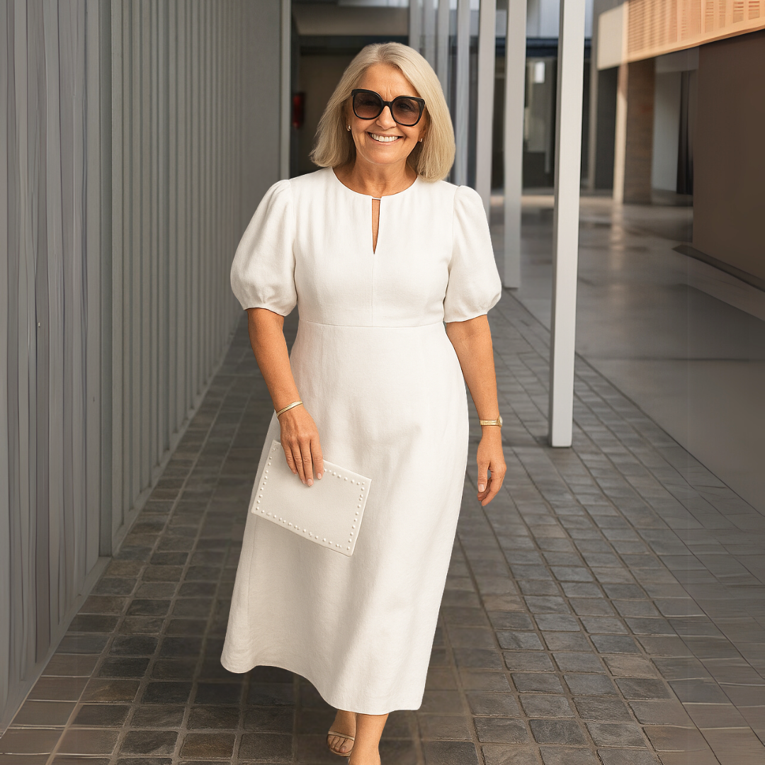Catalina™ - Robe unie élégante avec décolleté en V