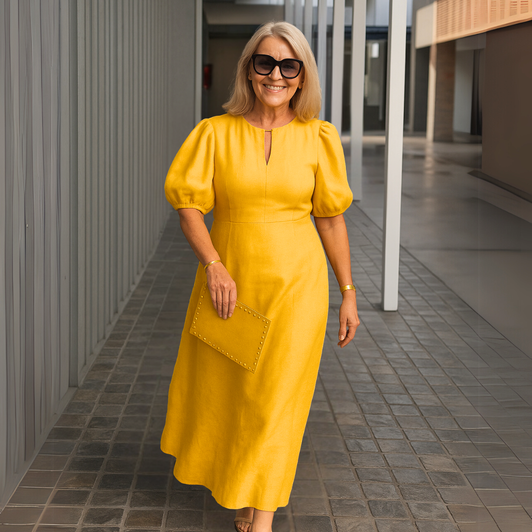 Catalina™ - Robe unie élégante avec décolleté en V