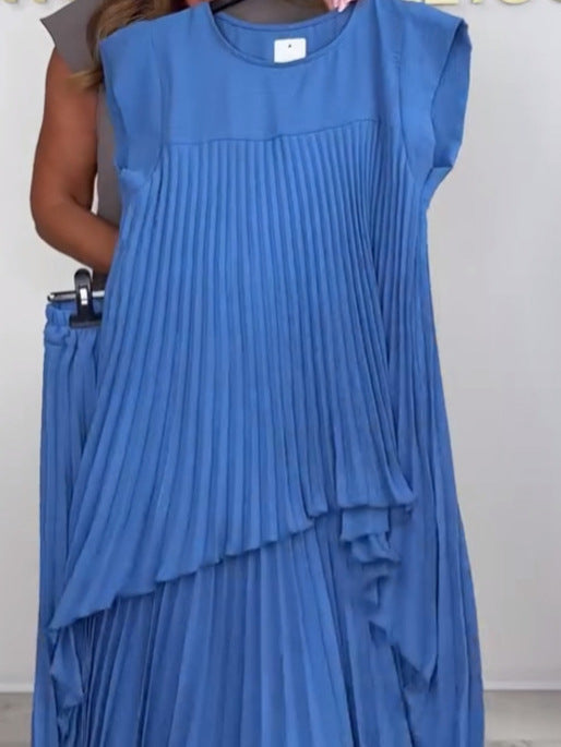 Nelia™ - Ensemble Décontracté avec Top Midi à Manches Courtes et Pantalon à Taille Élastique