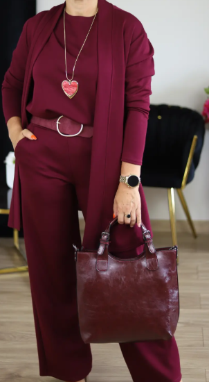 Erisandra™ - Ensemble 3 pièces élégant avec cardigan long, top et pantalon