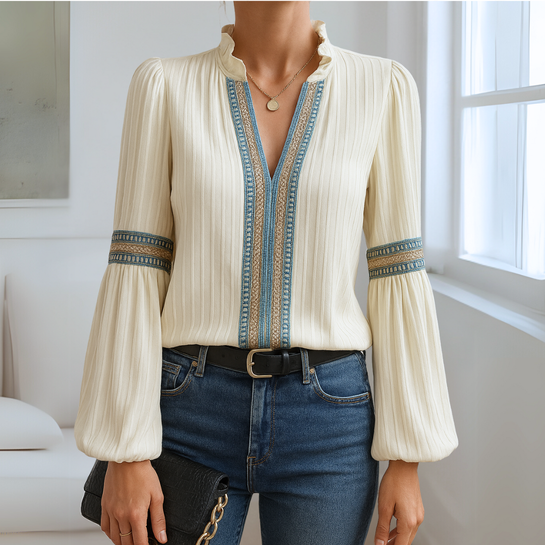 Mirabel™ - Blouse en dentelle avec décolleté en V