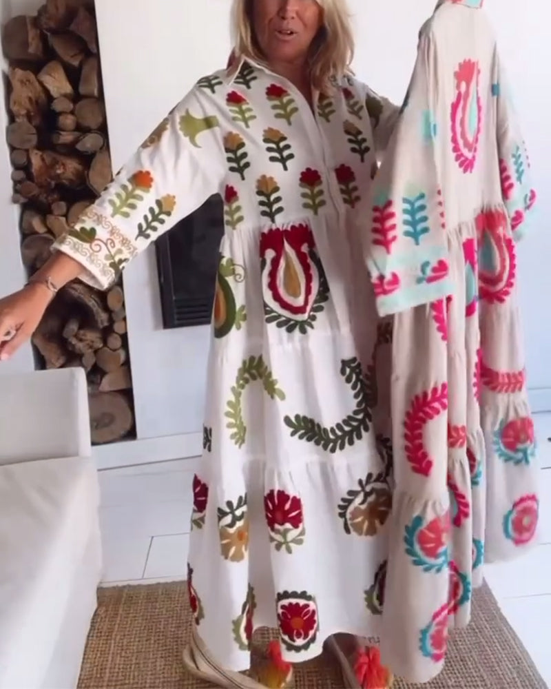 Gracina™ - Robe Imprimé Floral Graphique
