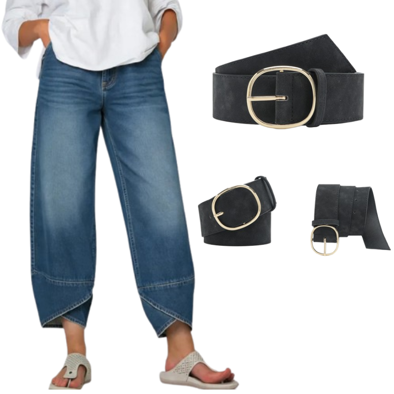 Havina™ - Jean Large Croisé Moderne Pour Femme