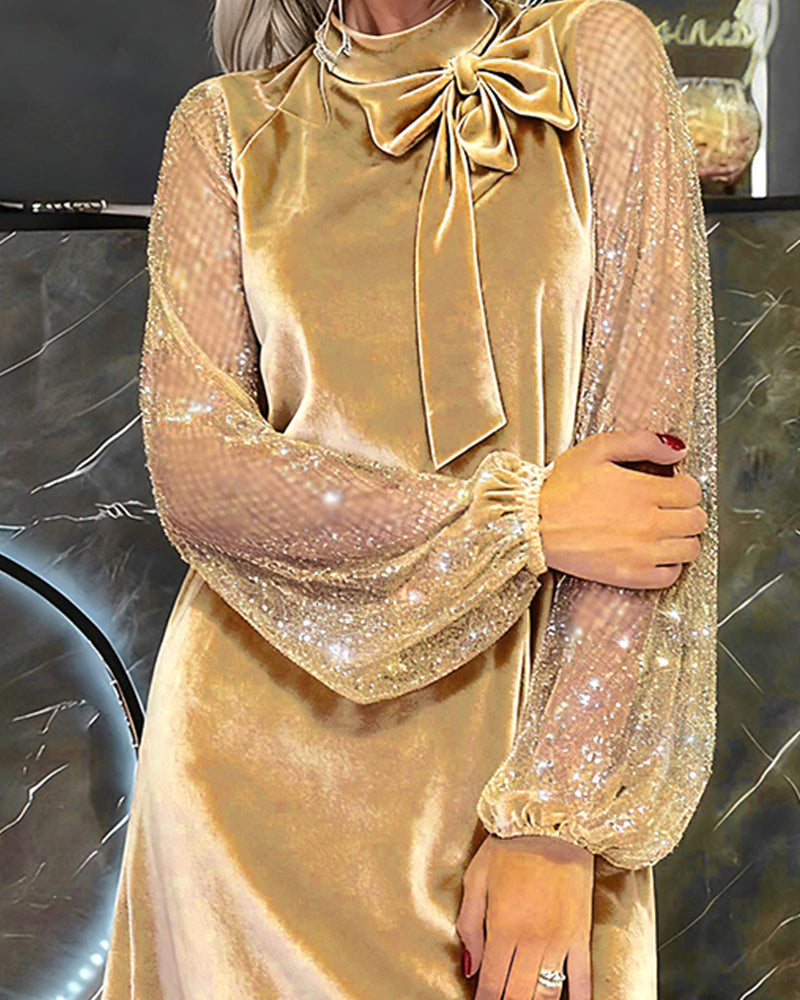 Helisorae™ - Robe Patchwork Élégante À Manches Lanternes