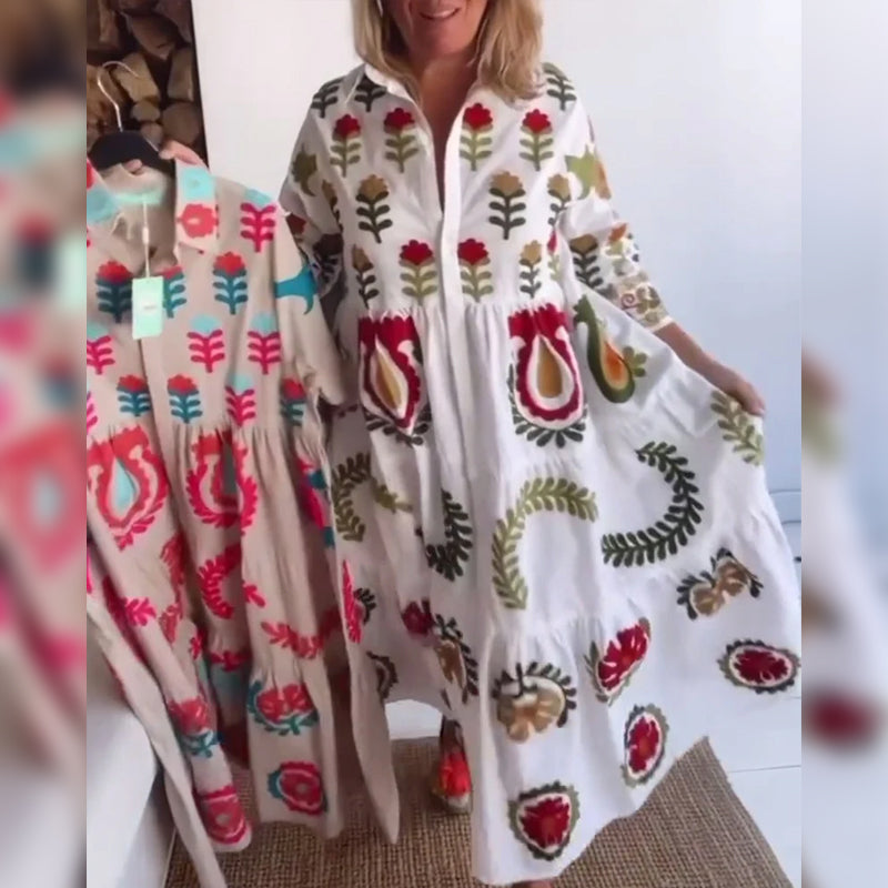 Gracina™ - Robe Imprimé Floral Graphique