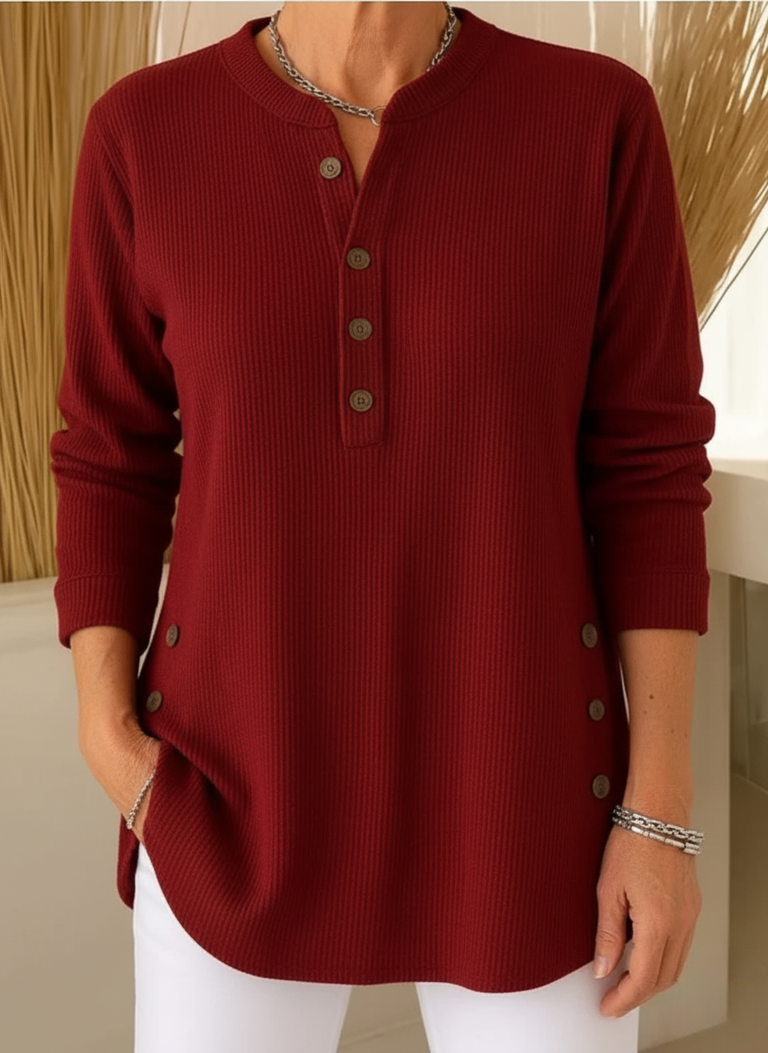 Lunelisse - Pull Doux à Boutons Élégants