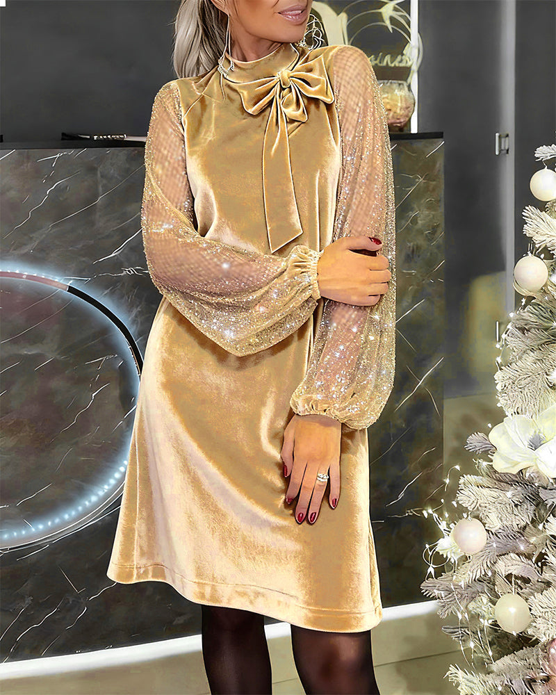 Helisorae™ - Robe Patchwork Élégante À Manches Lanternes