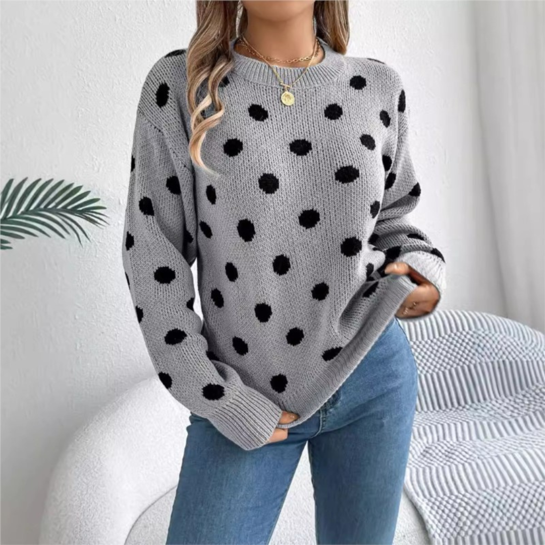 Maud™ - Pull Tricoté à Pois Élégant et Confortable