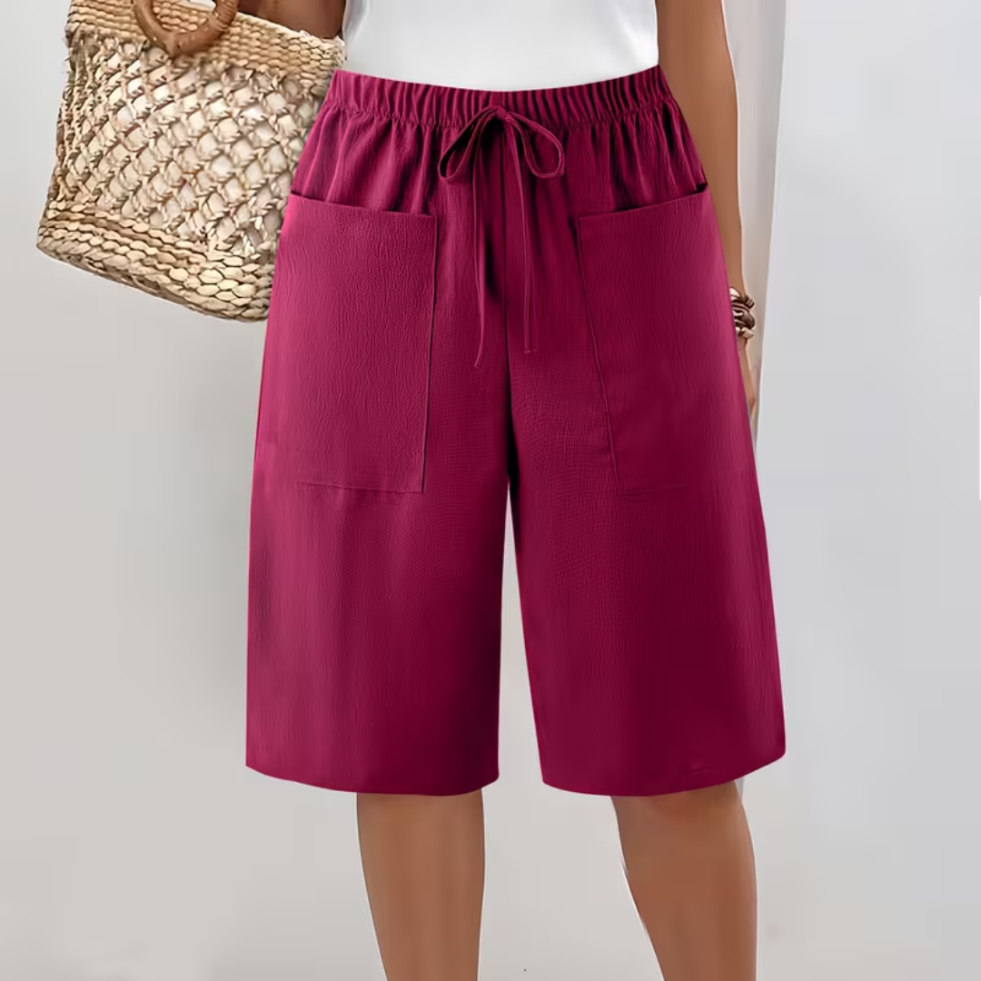 Xarelle - Short long femme avec poches et cordon ajustable