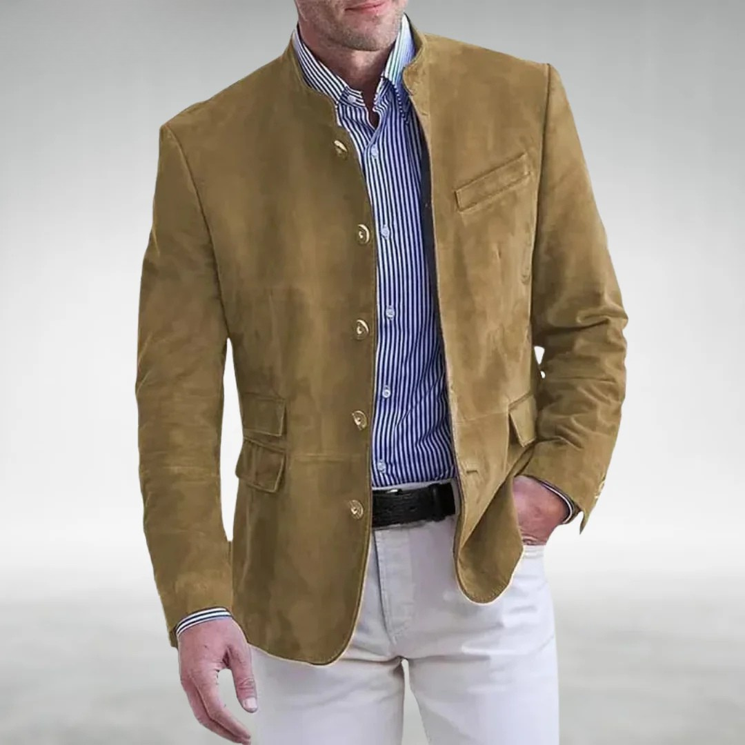 Jonathan - Veste homme effet daim avec col montant élégant