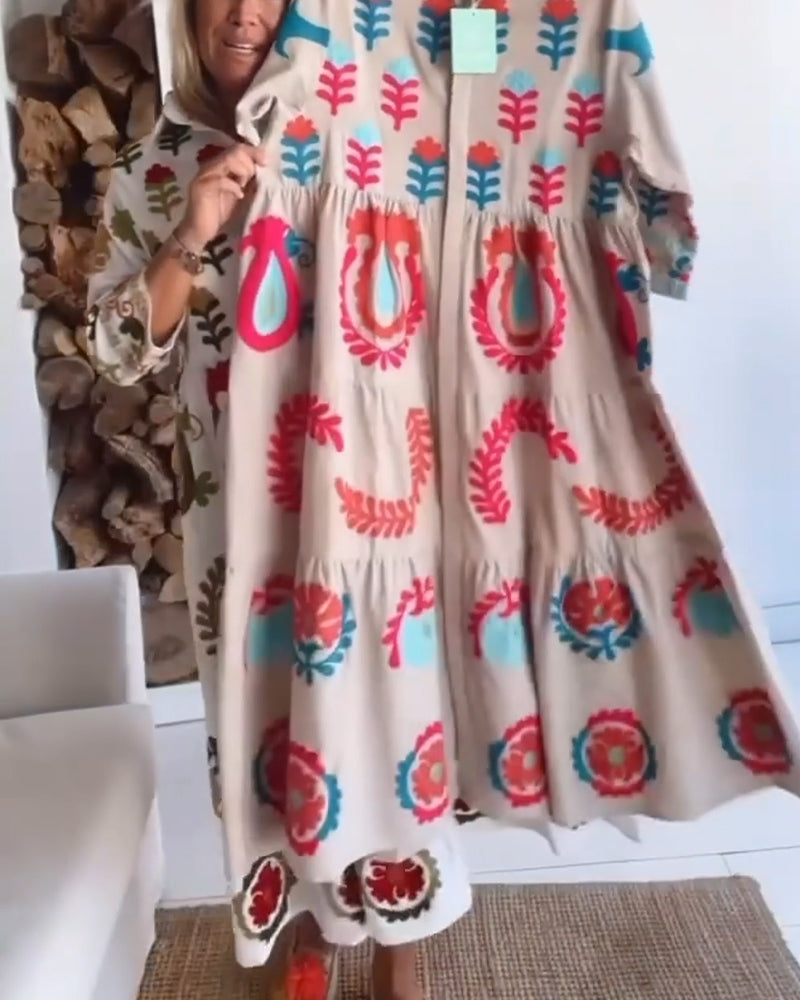 Gracina™ - Robe Imprimé Floral Graphique