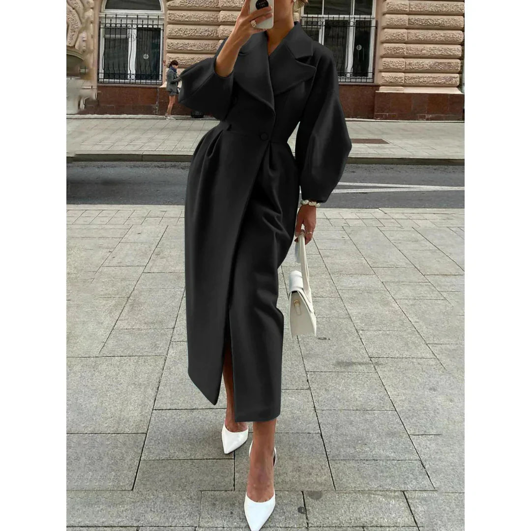 Joëlle™ - Manteau Long à Manches Lanternes Vintage