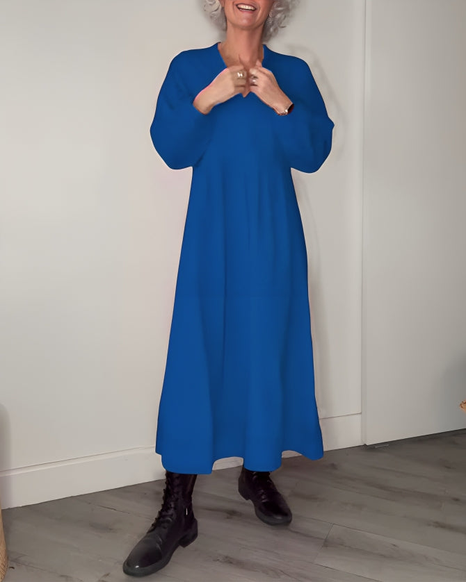 Amanda™ - La robe longue amincissante avec décolleté en V