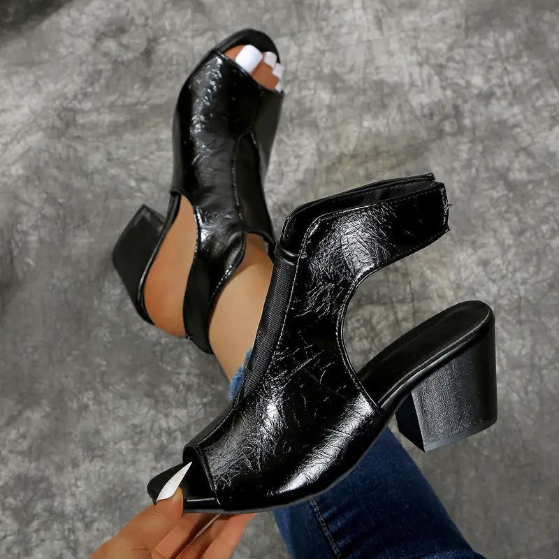 Yseult - Sandales femme à talon compensé avec bout ouvert