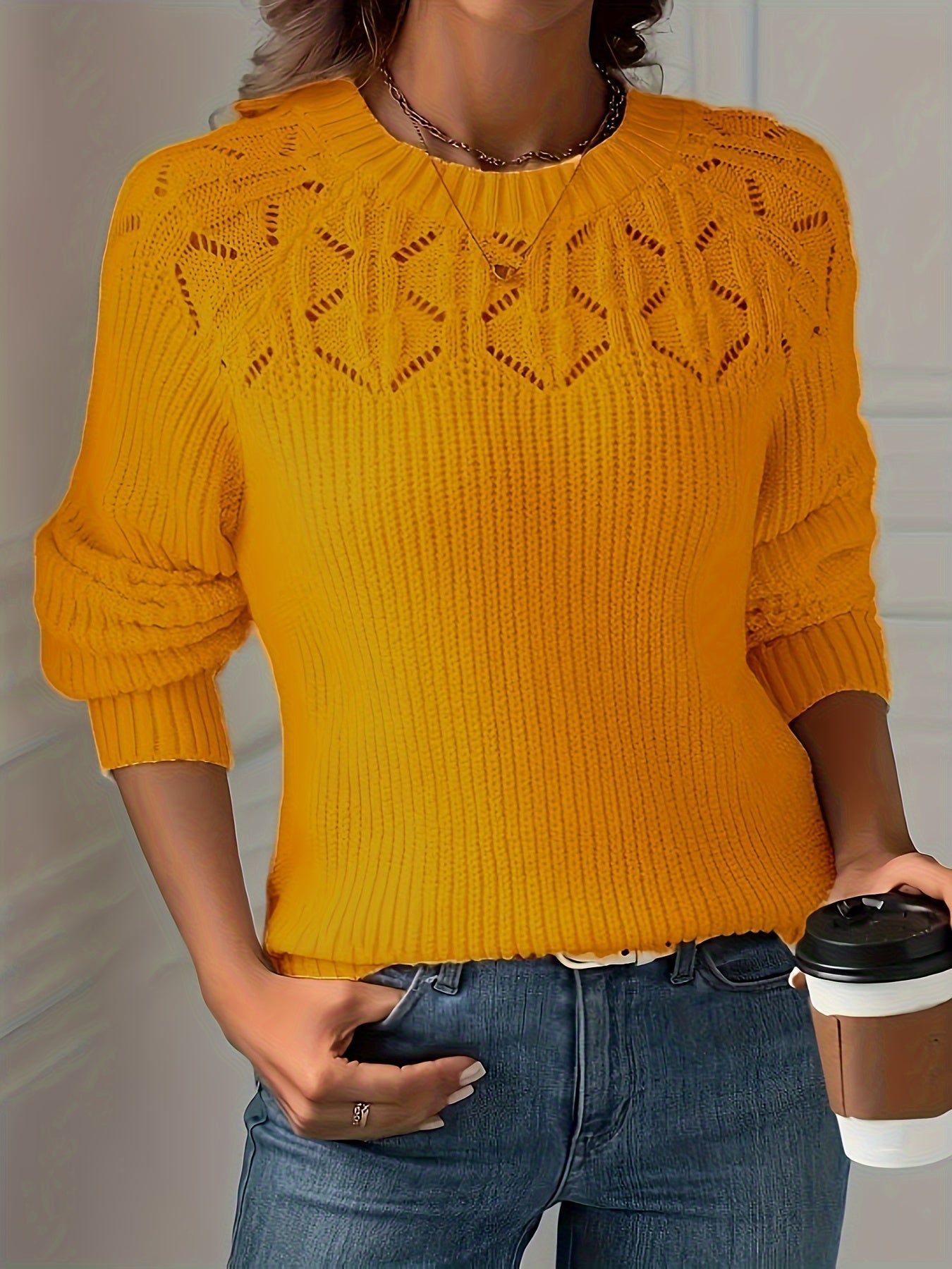 Joravelisse - Pull Tricot Élégant à Manches Longues
