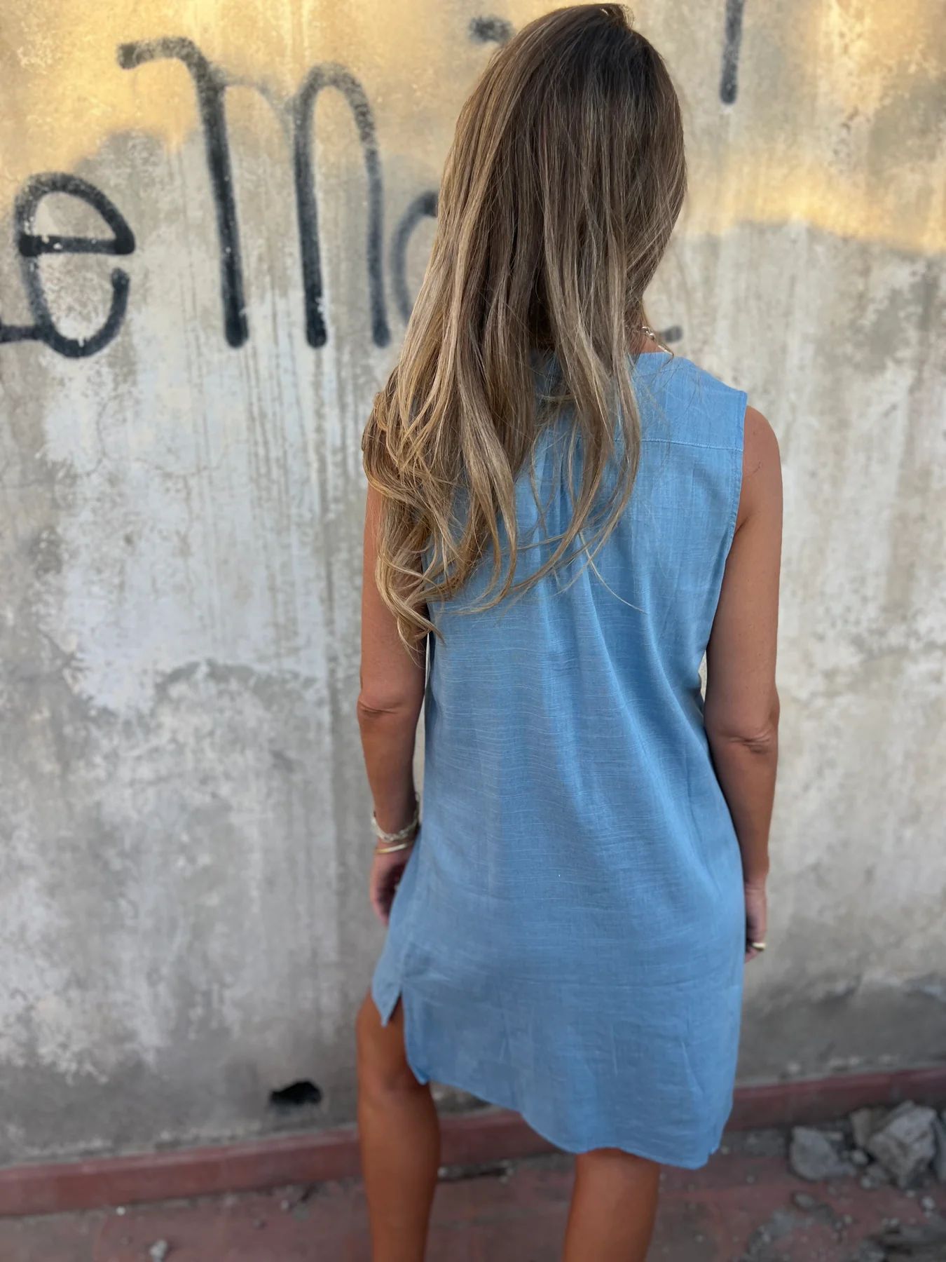 Nerelle™ - Robe Décontractée en Coton et Lin avec Col en V et Poche Latérale