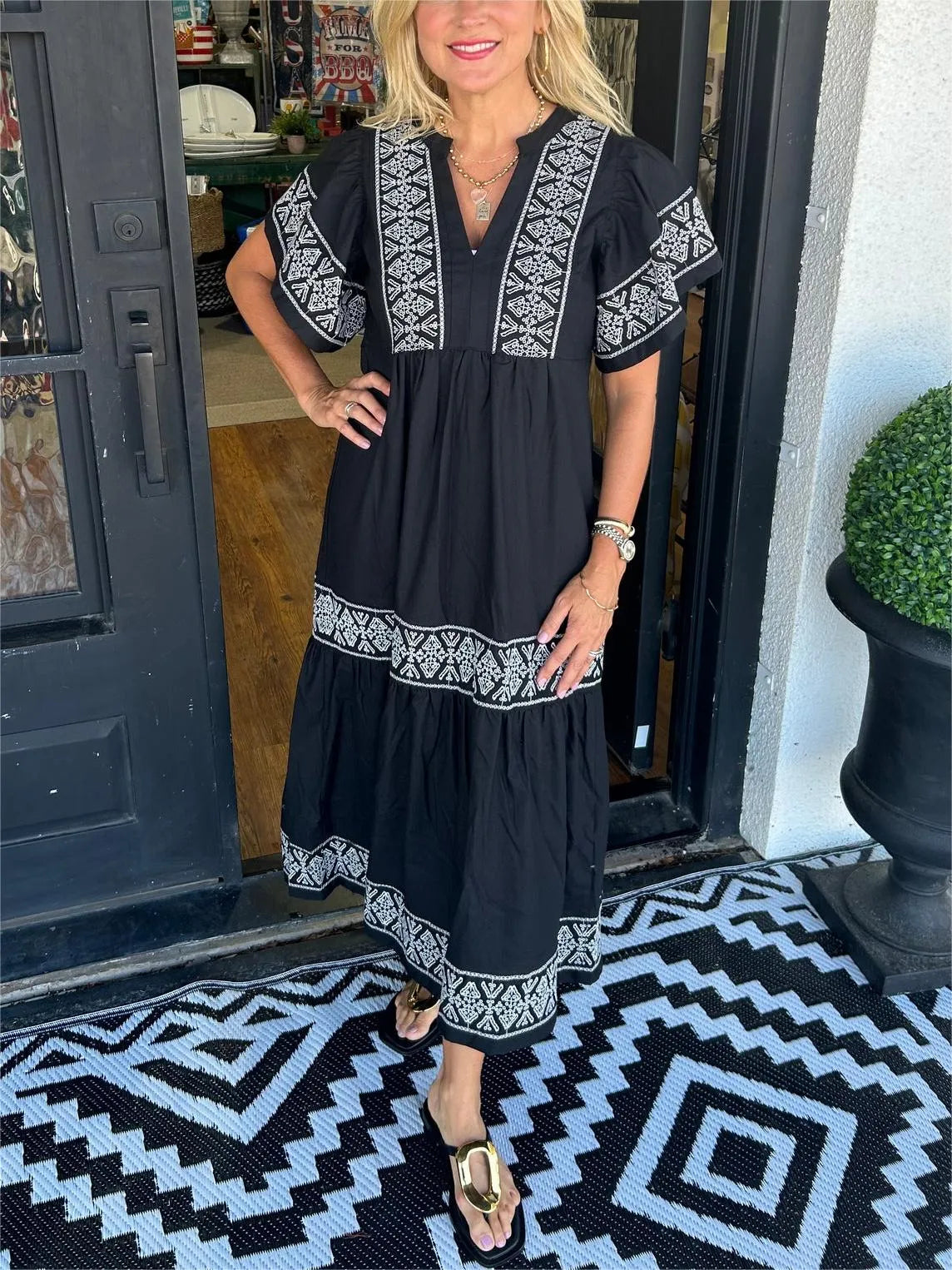 Noéa™ - Robe Longue Bohème à Col V
