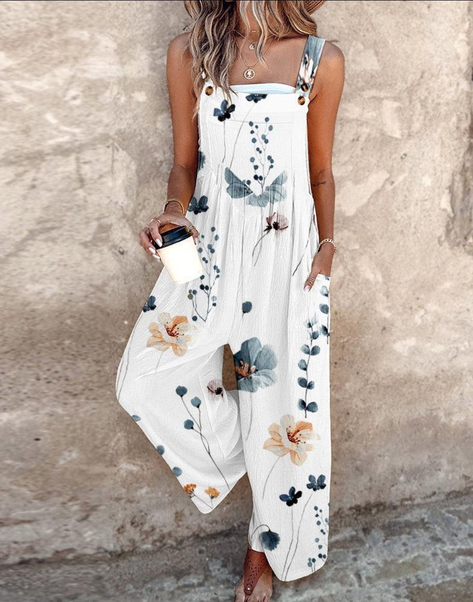 Indira™ - Combinaison sans manches à imprimé végétal pour un look estival frais et élégant