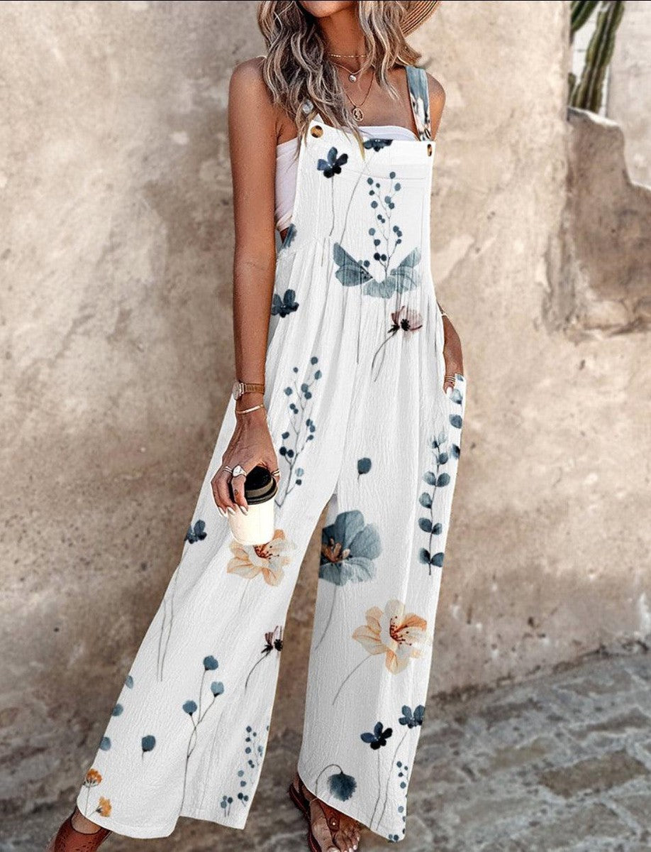 Indira™ - Combinaison sans manches à imprimé végétal pour un look estival frais et élégant
