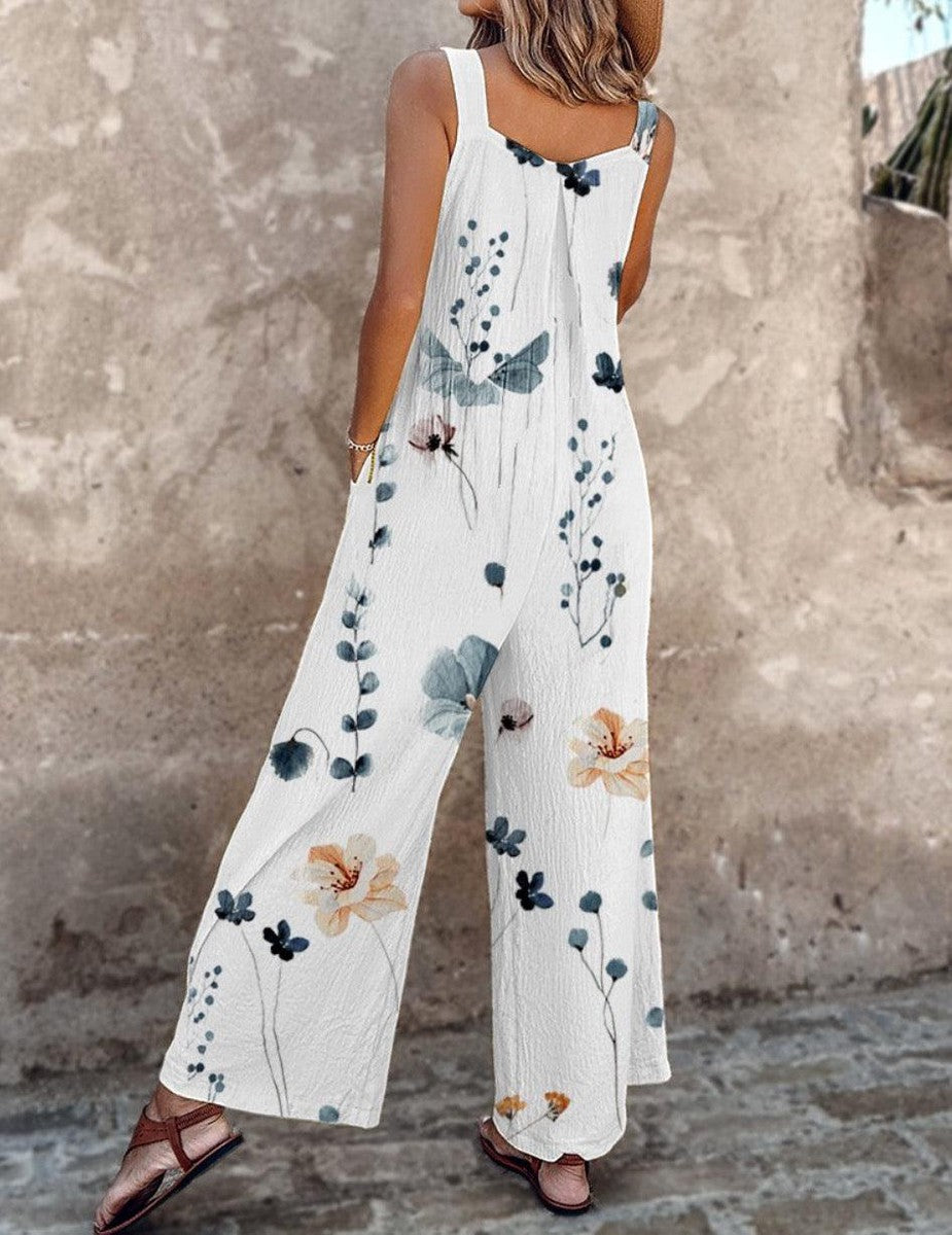 Indira™ - Combinaison sans manches à imprimé végétal pour un look estival frais et élégant