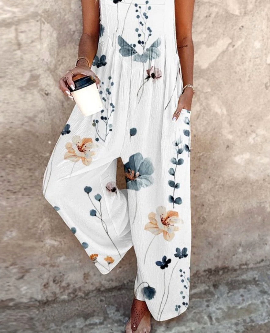 Indira™ - Combinaison sans manches à imprimé végétal pour un look estival frais et élégant
