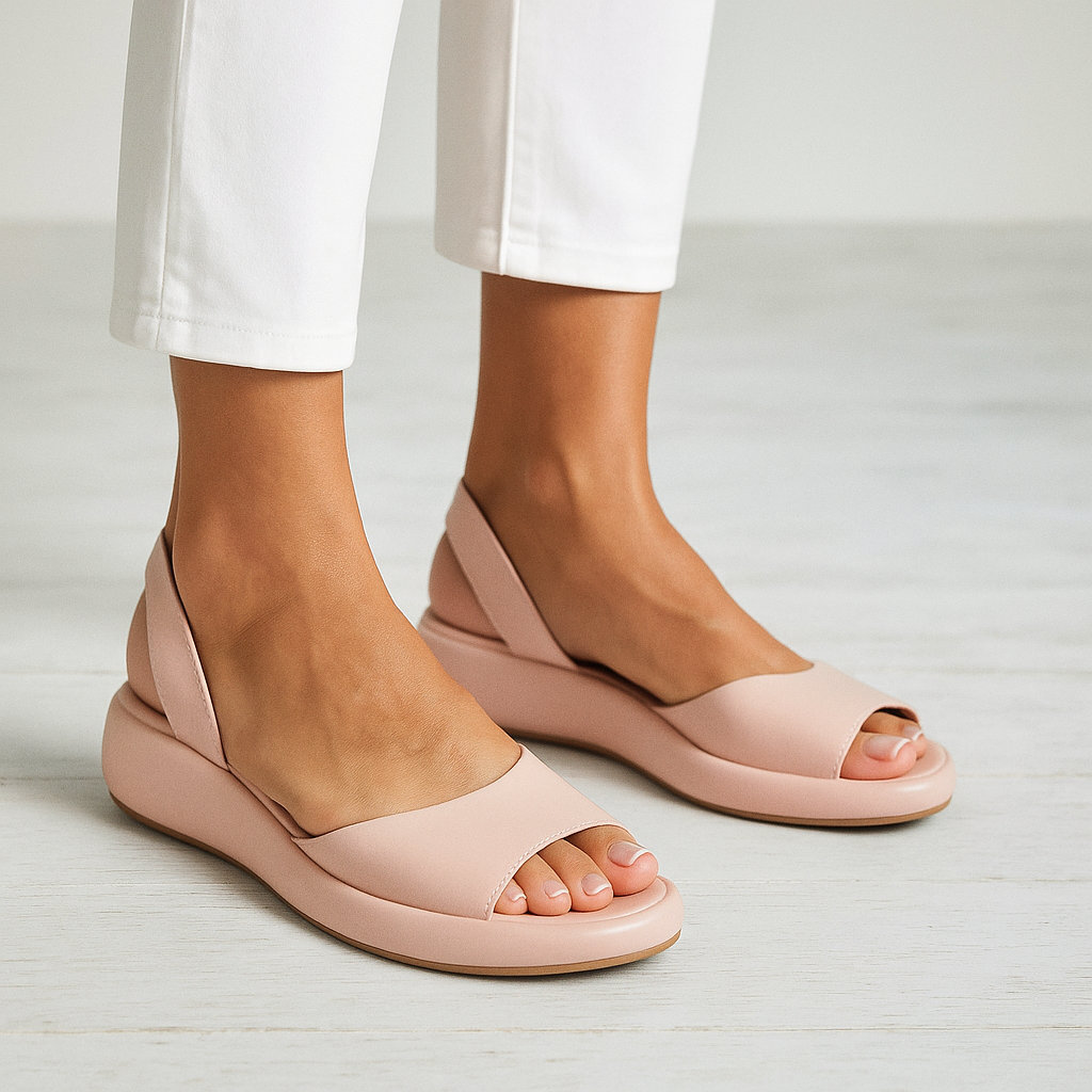 Iverixa™ - Sandales femme compensées bout ouvert semelle plateforme cuir