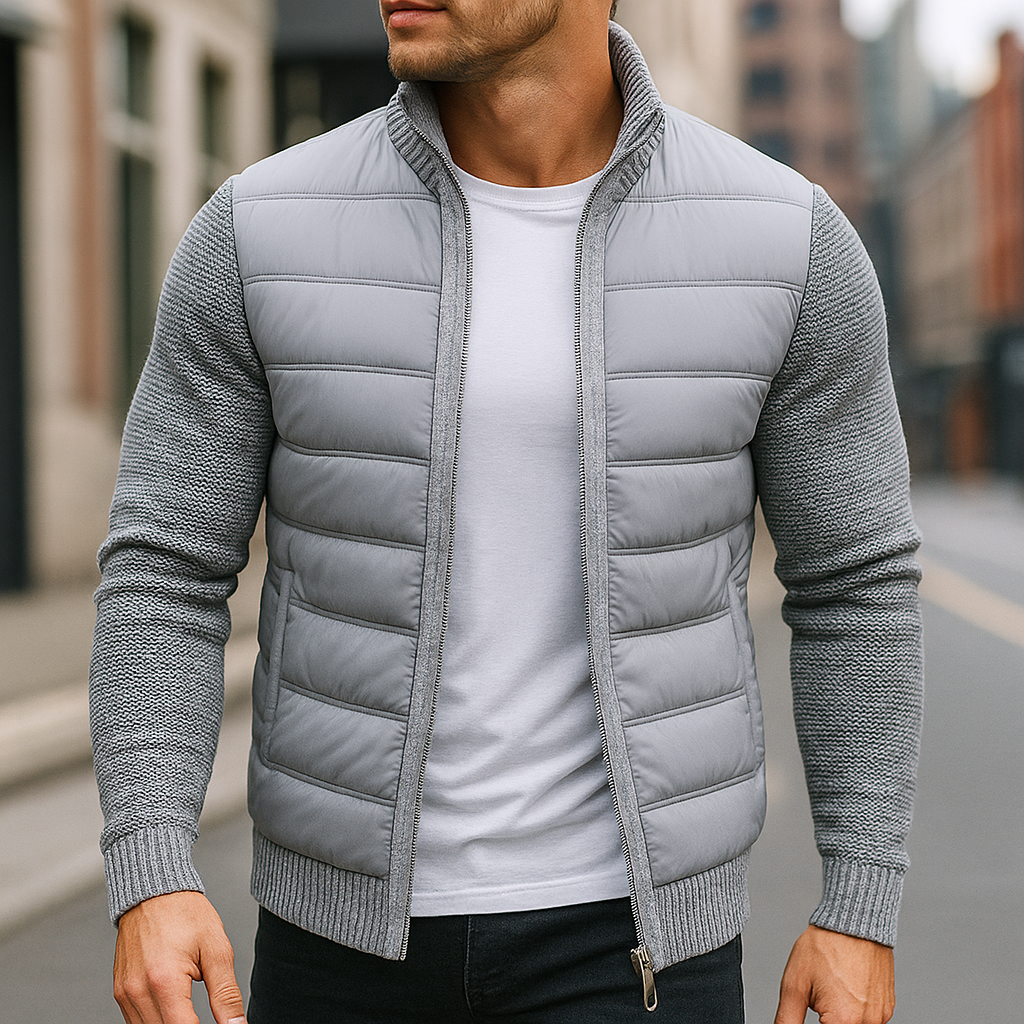 Erik - Veste matelassée homme à manches en maille et col montant
