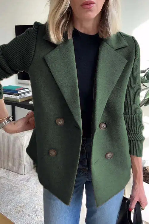 Augustine™ - Manteau Décontracté à Col avec Manches Patchwork