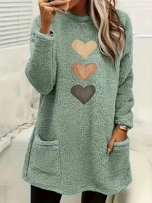 Patrice™ - Sweatshirt Polaire Cœur Coloré avec Poches