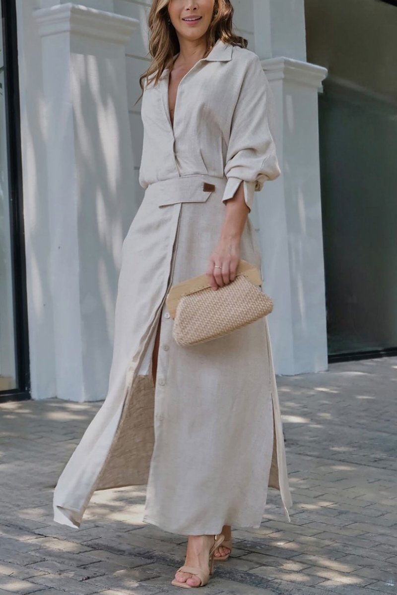 Jasindra™ - Robe Maxi Fluide en Coton et Lin