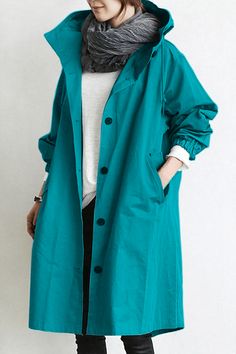 Henriette™ - Cardigan long femme élégant à col et poches