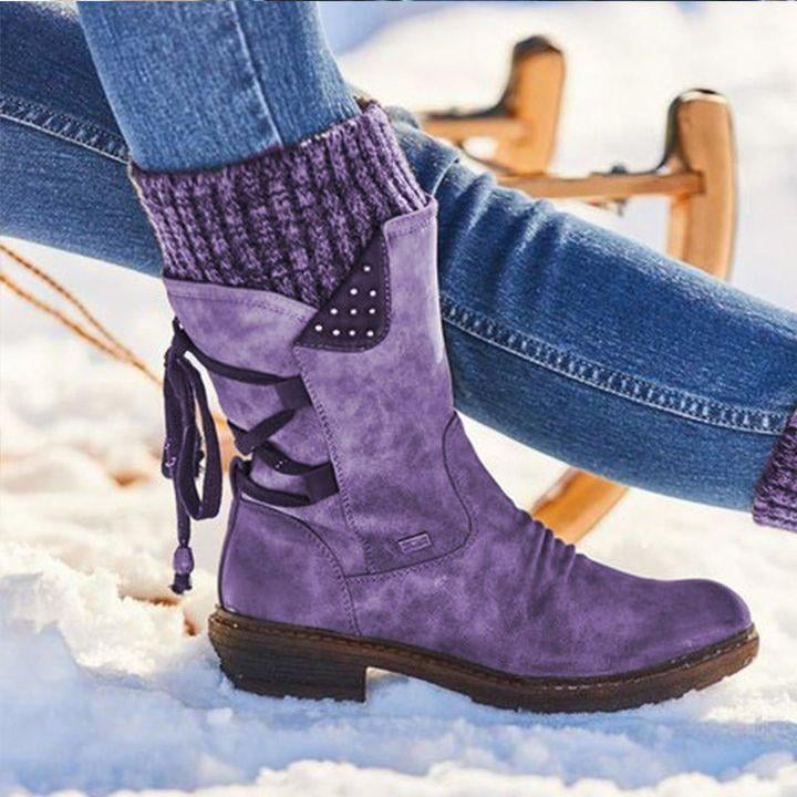 Ovelina™ - Bottines chaudes à lacets pour femmes pour l’hiver