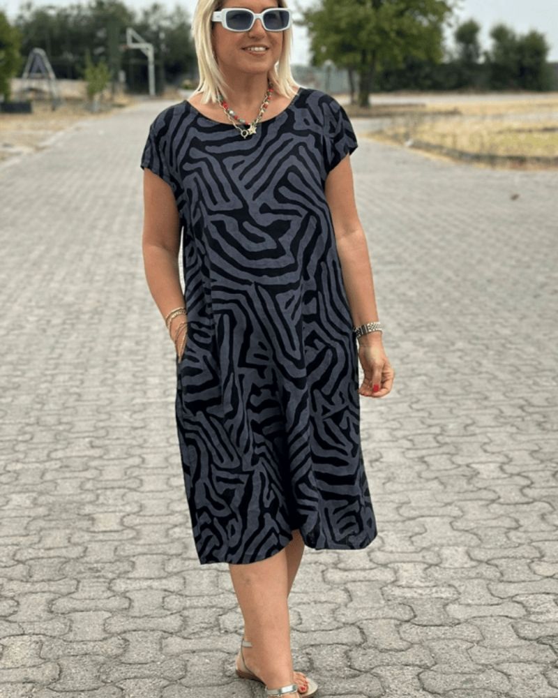 Tahlia - Robe Imprimée à Col Rond