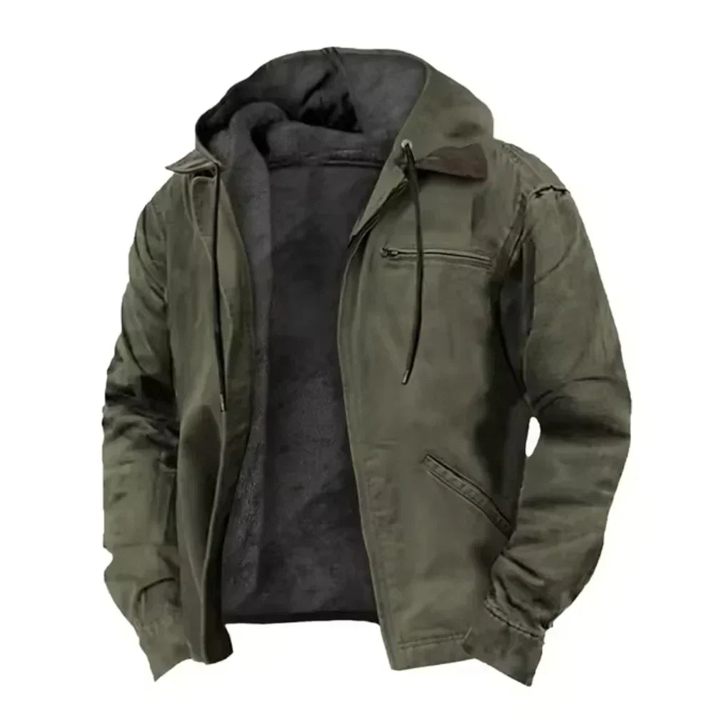 Georges - Veste homme à capuche zippée avec doublure chaude et poches