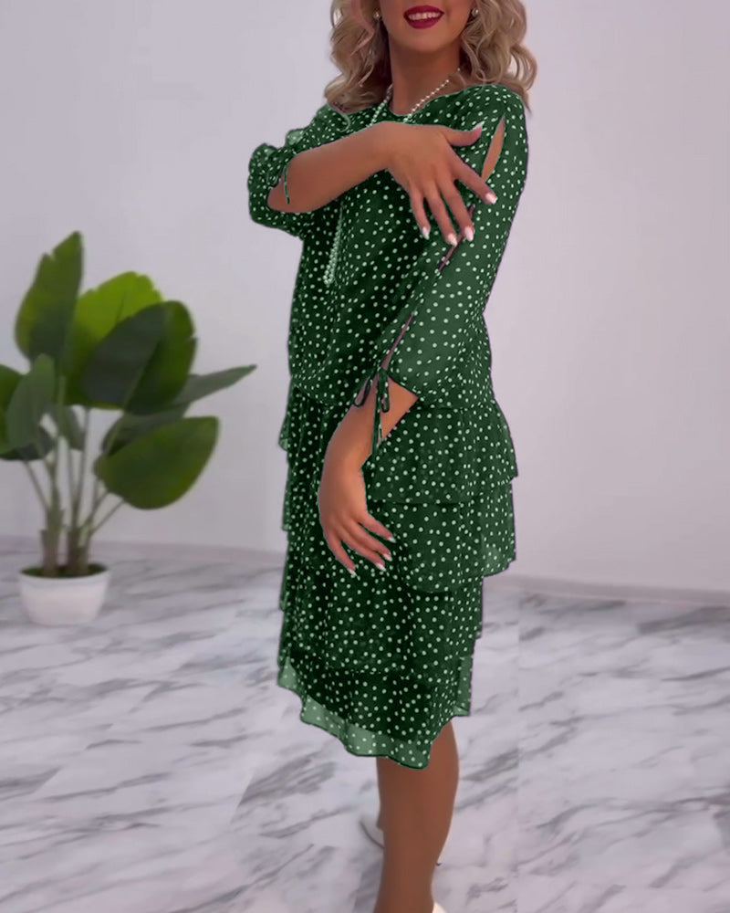 Camille™ - Robe à Pois Superposée Festive