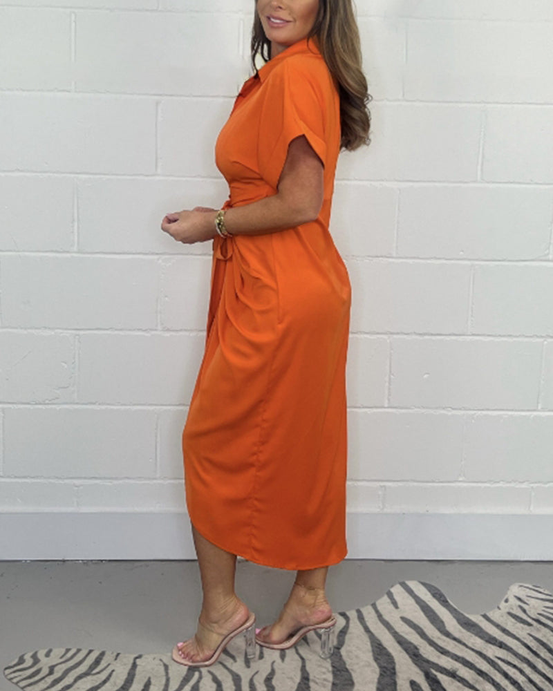 Marit™ - Robe Plissée Élégante avec Col Chemise